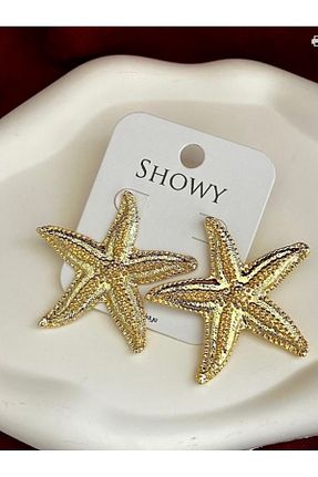 گوشواره جواهر طلائی روکش طلا mos&more - کد 862196122