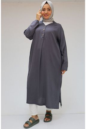 تونیک سایز بزرگ طوسی زنانه بافتنی Eslina - کد 850032849