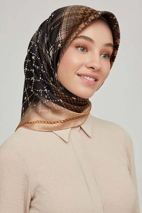روسری مشکی کرپ ساتن ابریشم Armine - کد 862484881