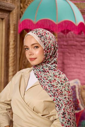 شال قهوه ای زنانه پنبه پلی استر İpekhan - کد 862301099