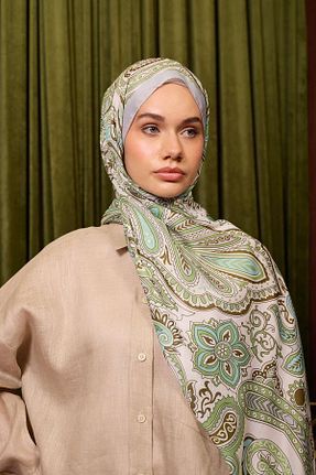 شال سبز زنانه پنبه پلی استر İpekhan - کد 862421683