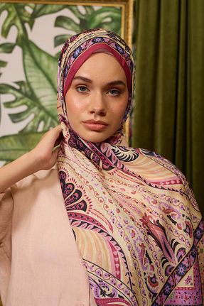 شال نارنجی زنانه پنبه پلی استر İpekhan - کد 885735657