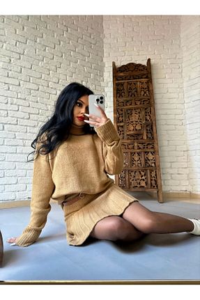 ست بالاتنه و پائین تنه قهوه ای زنانه تریکو moneta boutique - کد 802642926
