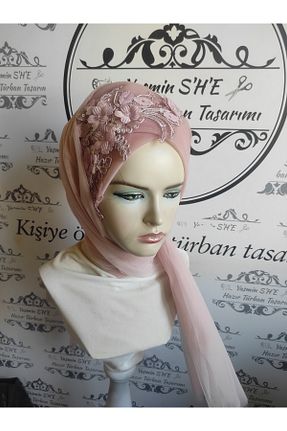 روسری صورتی پنبه پلی استر Yasmin S