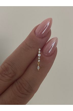 گوشواره نقره طلائی زنانه 925 عیار Sade Accessory - کد 862316240