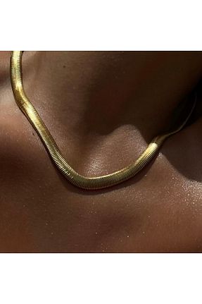 گردنبند استیل ( فولاد ) طلائی زنانه استیل ضد زنگ neslyaccessories - کد 859373046