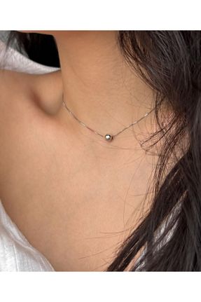 گردنبند نقره سفید زنانه 925 عیار azo jewellery - کد 862324859
