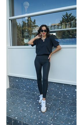 ساق شلواری مشکی زنانه بافتنی DelVino - کد 862324341