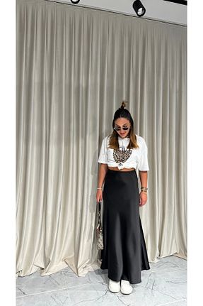دامن مشکی زنانه ساتن Butik - کد 852477927