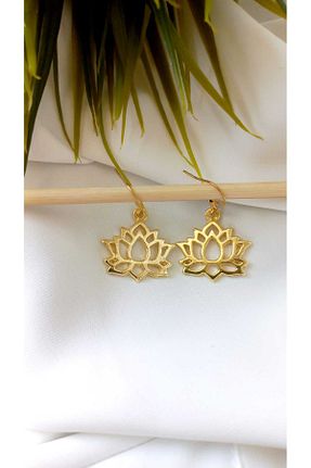 گوشواره جواهر طلائی فلزی ZeynDesign - کد 862340152