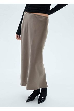 دامن قهوه ای زنانه پلی استر MANGO - کد 847855189