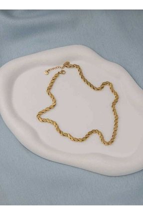 گردنبند استیل ( فولاد ) طلائی زنانه استیل (فولاد) DENİZ - کد 767296043