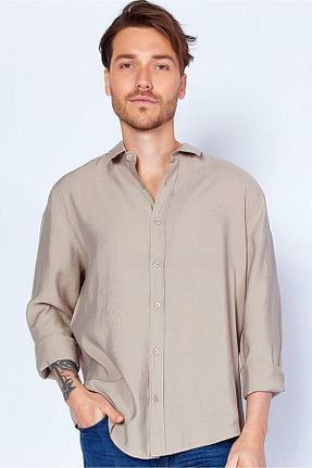 پیراهن بژ مردانه رگولار Naliru - کد 862371043