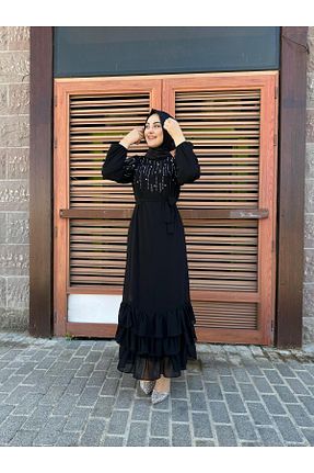 لباس حجاب مشکی زنانه A-line sümeyra - کد 862376314