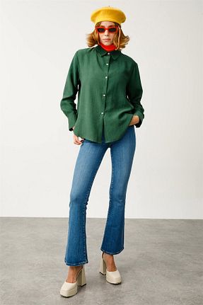 شلوار جین نارنجی زنانه پاچه گشاد Denim Trip - کد 471612171