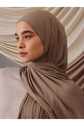 روسری قهوه ای پنبه ای Femple Modest - کد 835917060