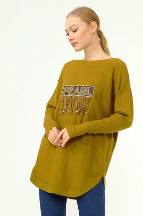 پلیور سبز زنانه ساده FTZ WOMEN - کد 164069776