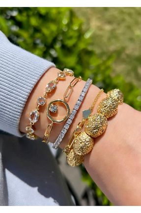 دستبند نقره طلائی زنانه 925 عیار Defne Silver - کد 763954296