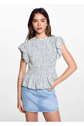 تیشرت سفید زنانه رگولار MANGO Teen - کد 834715339