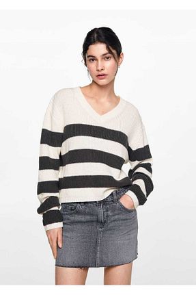 پلیور سفید زنانه رگولار MANGO Teen - کد 838922313