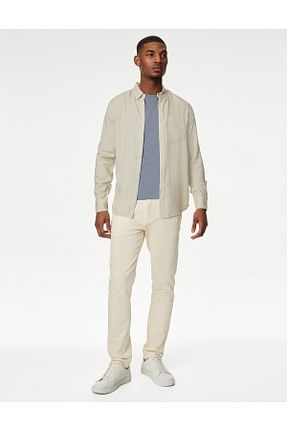 شلوار جین بژ مردانه رگولار Marks & Spencer - کد 850627448