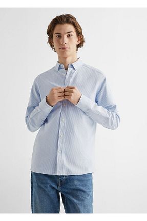 پیراهن آبی مردانه رگولار MANGO Teen - کد 469023436