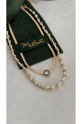 گردنبند جواهر طلائی زنانه رودیوم Brillo - کد 861750203