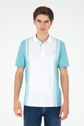 پولوشرت فیروزه ای مردانه پارچه U.S. Polo Assn. - کد 856867270
