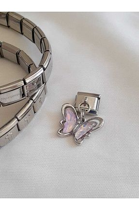 دستبند استیل (فولاد) صورتی زنانه استیل (فولاد) bijoux uniques - کد 846266326
