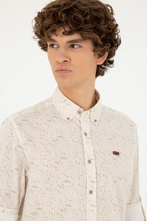 پیراهن بژ مردانه یقه دکمه دار U.S. Polo Assn. - کد 846606100