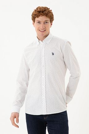 پیراهن سفید مردانه یقه دکمه دار U.S. Polo Assn. - کد 833125686