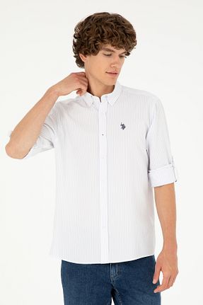 پیراهن سفید مردانه یقه دکمه دار U.S. Polo Assn. - کد 846502931