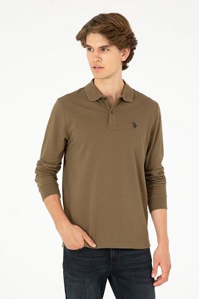 سوئیشرت خاکی مردانه ساده U.S. Polo Assn. - کد 857555785