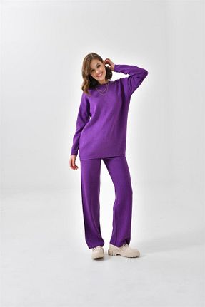 ست بالاتنه و پائین تنه بنفش زنانه بافتنی FTZ WOMEN - کد 767389343