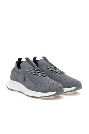 کفش اسنیکر طوسی مردانه بند دار U.S. Polo Assn. - کد 833121443