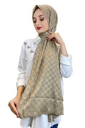 شال قهوه ای زنانه پنبه ای Belli - کد 861766936