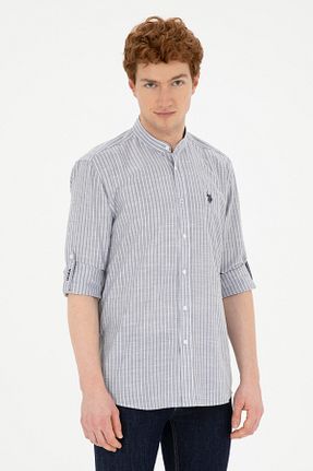 پیراهن طوسی مردانه یقه قاضی U.S. Polo Assn. - کد 829515818