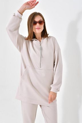 ست بالاتنه و پائین تنه طوسی زنانه بافتنی FTZ WOMEN - کد 764722314