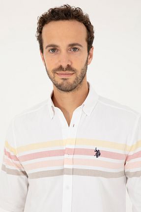 پیراهن سفید مردانه یقه پیراهنی U.S. Polo Assn. - کد 846420353