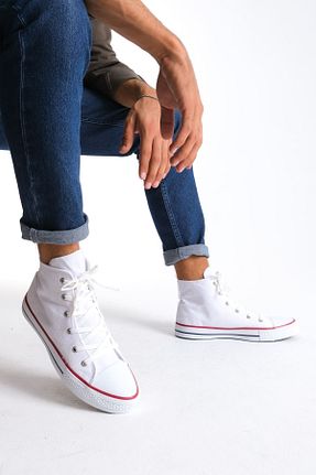 کفش اسنیکر سفید مردانه بند دار BZ Moda - کد 861802140