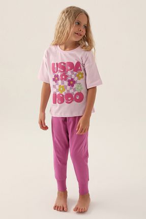 ست لباس راحتی صورتی بچه گانه ساده U.S. Polo Assn. - کد 833118270