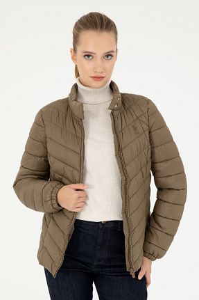 کاپشن خاکی زنانه پارچه U.S. Polo Assn. - کد 857293612