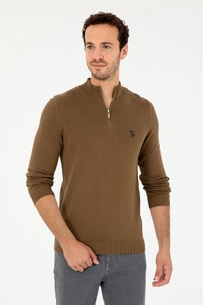 پلیور قهوه ای مردانه ساده U.S. Polo Assn. - کد 846925578