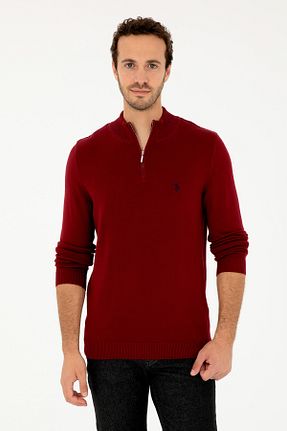 پلیور زرشکی مردانه ساده U.S. Polo Assn. - کد 846925717