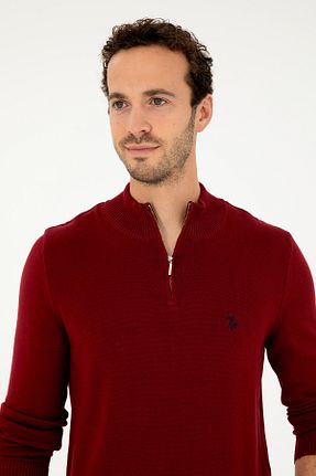 پلیور زرشکی مردانه ساده U.S. Polo Assn. - کد 846925717
