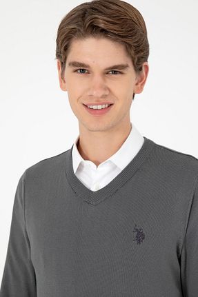 پلیور طوسی مردانه ساده U.S. Polo Assn. - کد 857636367