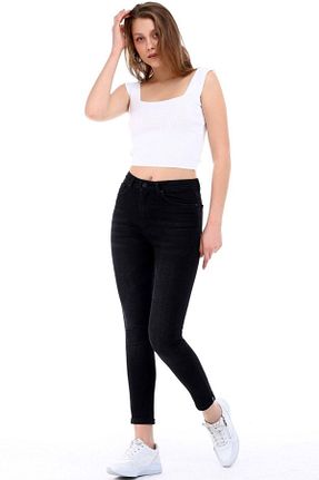 شلوار جین مشکی زنانه پاچه دوبل Ottawe - کد 861838325