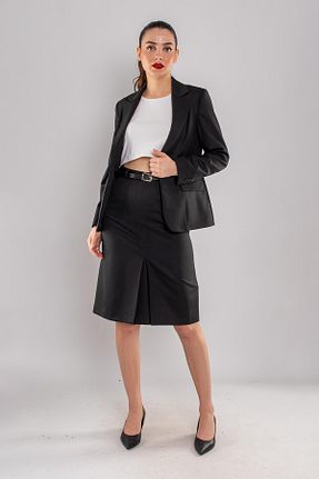 ست بالاتنه و پائین تنه مشکی زنانه بافتنی İzzet Candan - کد 773395116
