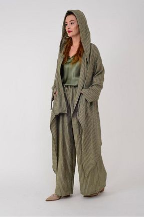 ست بالاتنه و پائین تنه خاکی زنانه بافتنی Bohem Stil - کد 759467870