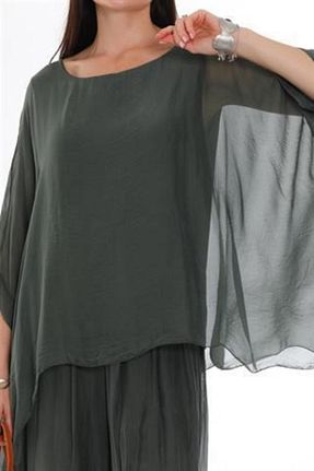 بلوز خاکی زنانه ساده Bohem Stil - کد 850725463